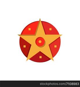 Pentacle, Satanic, Project, Star Flat Color Icon. Vector icon banner Template