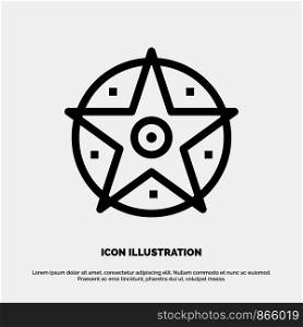 Pentacle, Satanic, Project, Star Vector Line Icon