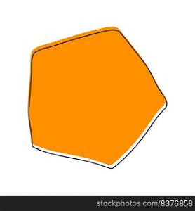 pentagon geometric icon with hand drawn vector illustration design