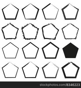 Pentagons set. Infographic element. Vector illustration. Stock image. eps 10.. Pentagons set. Infographic element. Vector illustration. Stock image. 