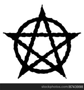 Pentagram sign five pointed star icon. Magical symbol of faith. Simple flat black illustration.. Pentagram sign five pointed star icon. Magical symbol of faith. Simple flat black illustration