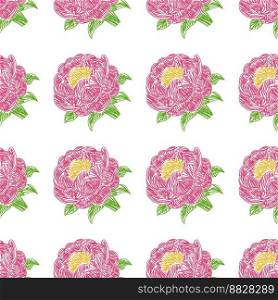 Peony seamless pattern. Pen or marker flowers sketch. Floral vector illustrations. Hand drawn natural pencil drawing.. Peony seamless pattern. Pen or marker flowers sketch. Floral vector illustrations. Hand drawn natural pencil drawing