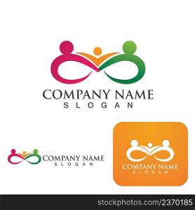 Peop≤ group logo,≠twork and social icon vector