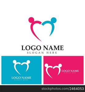 peop≤love and care logo designs colorful concept vector illustration  family care logo template  love symbol.