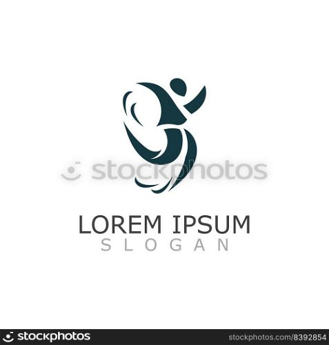 People active abstract logo business and healthy design vector template