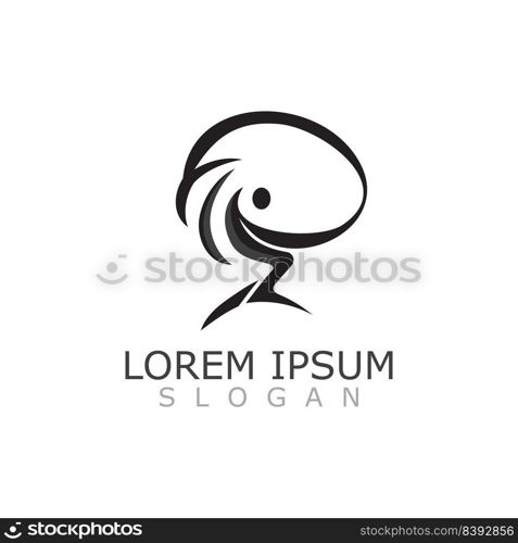 People active abstract logo business and healthy design vector template