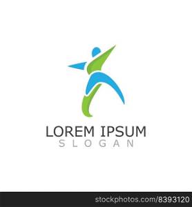 People active abstract logo business and healthy design vector template