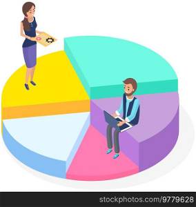 People analyze statistical indicators, data analysis. Teamwork with infographics and project financing. Business analytics data accounting. Employees near chart study statistical business report. Teamwork with infographics and project financing. People analyze statistics, data analysis