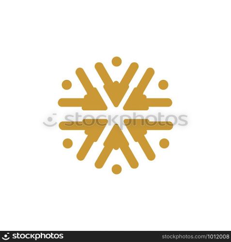 people and a geometric logo template