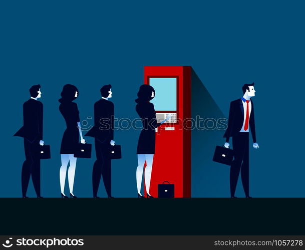 People and ATM . Concept business vector illustration.