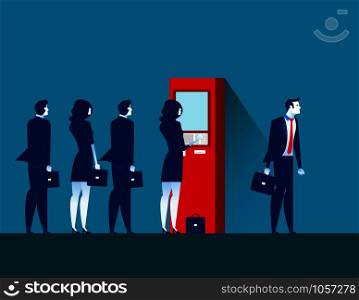 People and ATM . Concept business vector illustration.