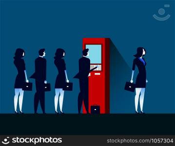 People and ATM . Concept business vector illustration.