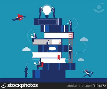 People and book. Business person for learning to success. Concept business vector illustration. Flat character design.