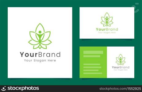 people and leaf logo are perfect for spa, salon, yoga, beauty, relaxation, health business