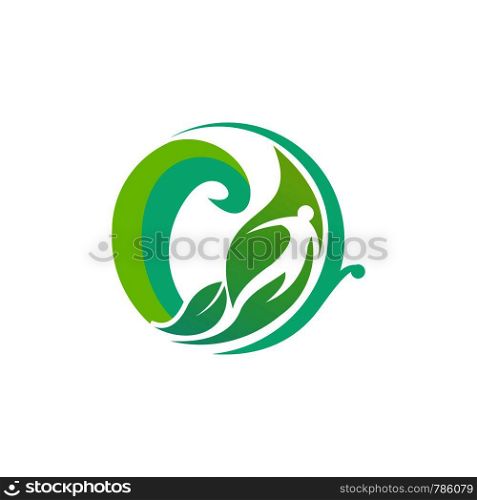 people and leaf logo template