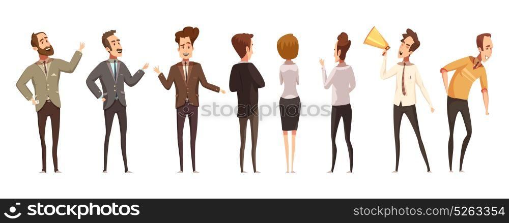 People And Online Meeting Icons Set. People and online meeting icons set cartoon isolated vector illustration