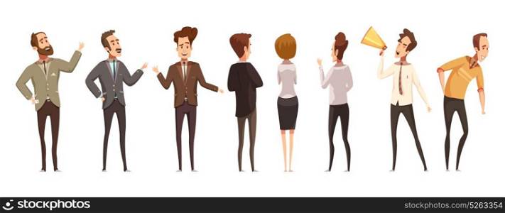 People And Online Meeting Icons Set. People and online meeting icons set cartoon isolated vector illustration