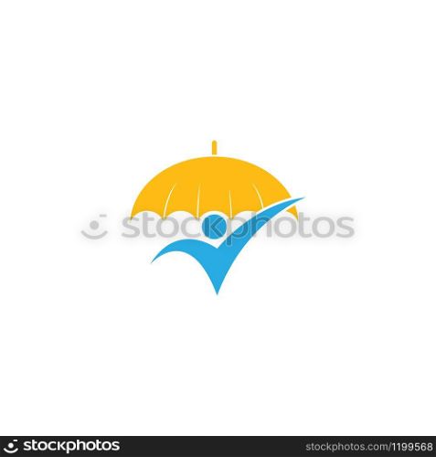 People and Umbrella logo concept