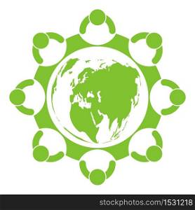 people around Ecology.Green cities help the world with eco-friendly concept ideas,Vector llustration
