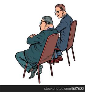 people at a business meeting. Pop art retro vector illustration drawing. people at a business meeting