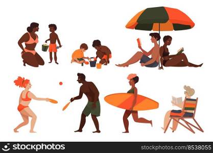 People at the beach collection