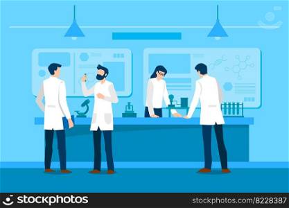 People at work in science laboratory