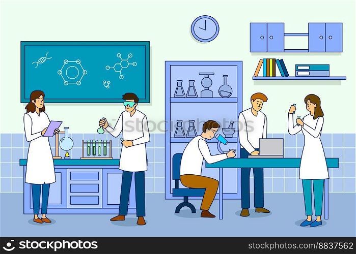 People at work in science laboratory