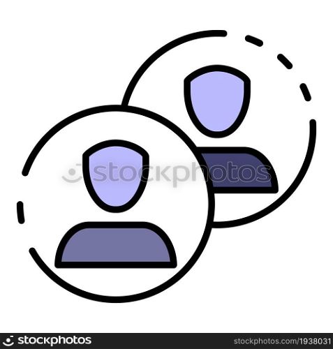 People car sharing icon. Outline people car sharing vector icon color flat isolated. People car sharing icon color outline vector