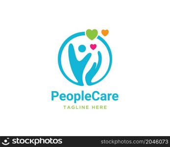 people care logo vector creative design template