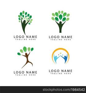 people care success health life logo template icons