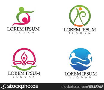 people care success health life logo template icons