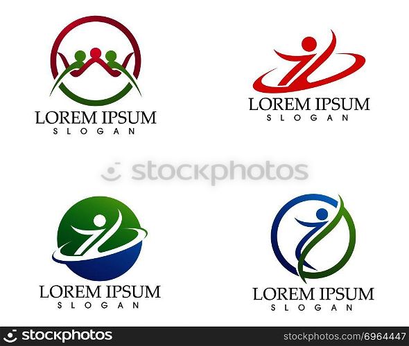 people care success health life logo template icons

