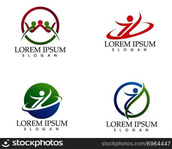 people care success health life logo template icons
