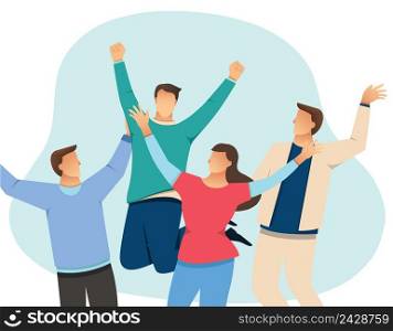 people celebrate , vector illustration