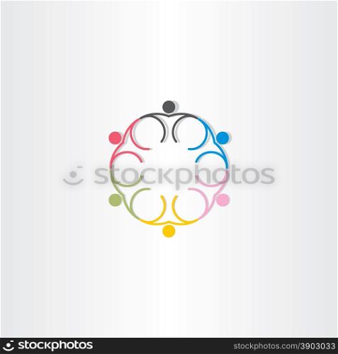 people circle color icon vector line symbol design