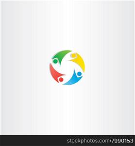 people circle teamwork logo vector icon element colorful design