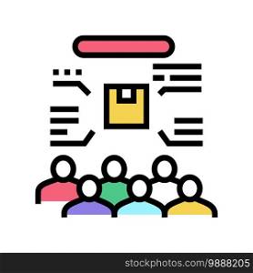 people clients reading reviews color icon vector. people clients reading reviews sign. isolated symbol illustration. people clients reading reviews color icon vector illustration