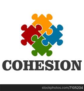 People cohesion logo. Flat illustration of people cohesion vector logo for web design. People cohesion logo, flat style