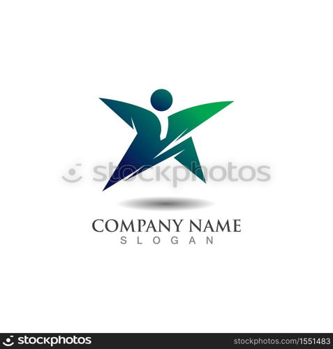 People combination Star concept logo inspiration design template vector