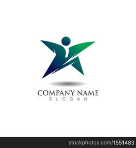 People combination Star concept logo inspiration design template vector