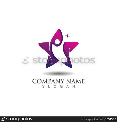 People combination Star concept logo inspiration design template vector