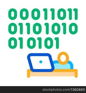 people come up with binary code icon vector. people come up with binary code sign. color symbol illustration. people come up with binary code icon vector outline illustration