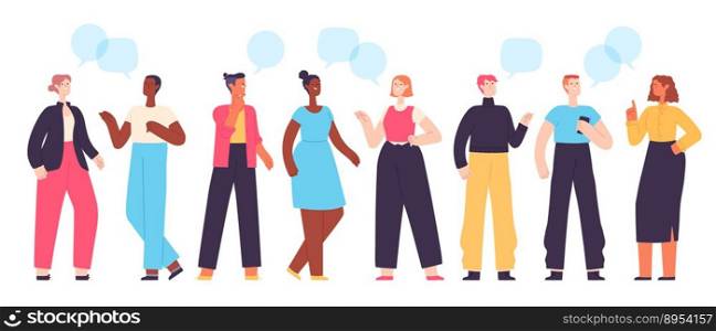 People communicate diverse character group vector image