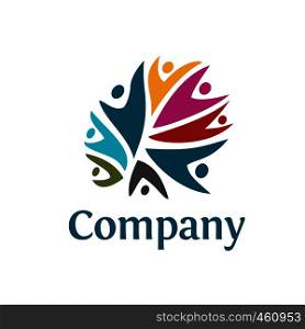 people community colorful logo template. Teamwork community symbol