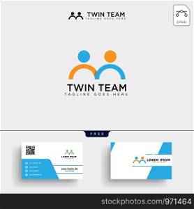 people community logo template vector illustration and stationery, letterhead, business card, envelope. people community logo template vector illustration with business card