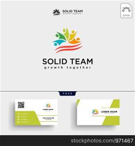 people community logo template vector illustration and stationery, letterhead, business card, envelope. people community logo template vector illustration with business card
