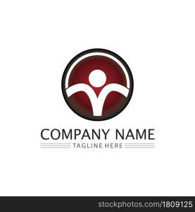 people Community logo work team and business vector logo and design group family