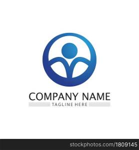 people Community logo work team and business vector logo and design group family