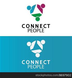 People Connect logo design template. connection logo for business