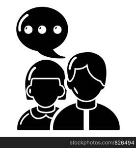 People conversation icon. Simple illustration of people conversation vector icon for web. People conversation icon, simple black style